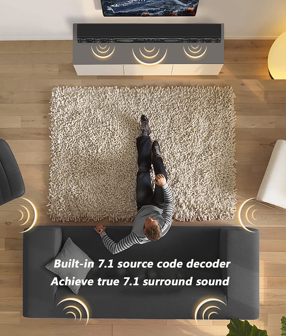 Audio Home Theater 7.1, Altoparlante TV Bluetooth 5.0 a 8 Canali Da 310 W, Con Subwoofer Wireless Da 6,5", Fibra Ottica, HDMI, Coassiale, Connessione RCA, Montaggio a Parete, Telecomando