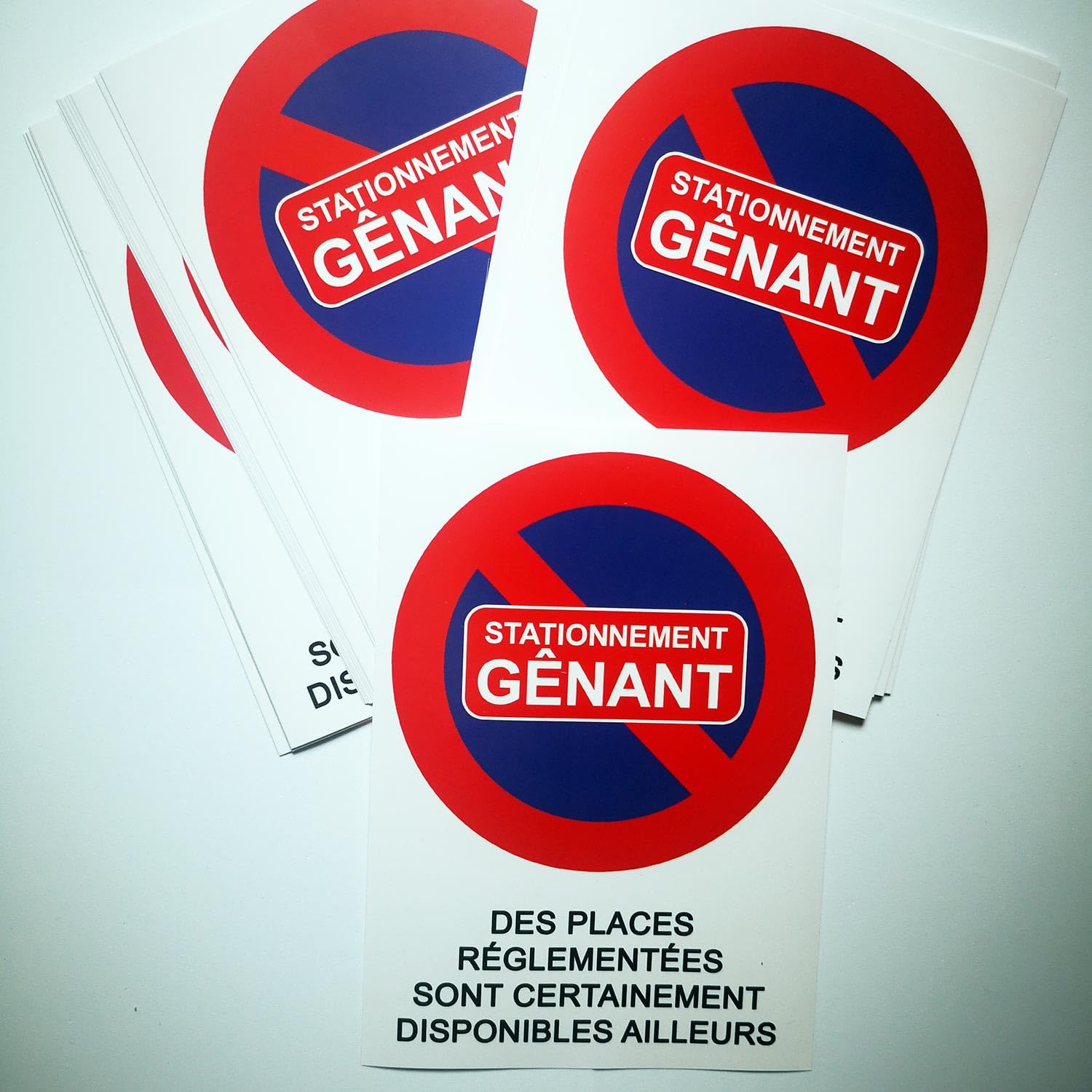 20 Autocollants de stationnement gênant pour Voitures Mal garées. 14,8 x 21 cm. Difficiles à décoller
