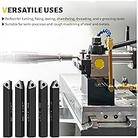 Vista 4 de Herramientas de corte de torno de metal,5 juegos de brocas de corte de metal de carburo de 1/2", herramienta de torneado de torno