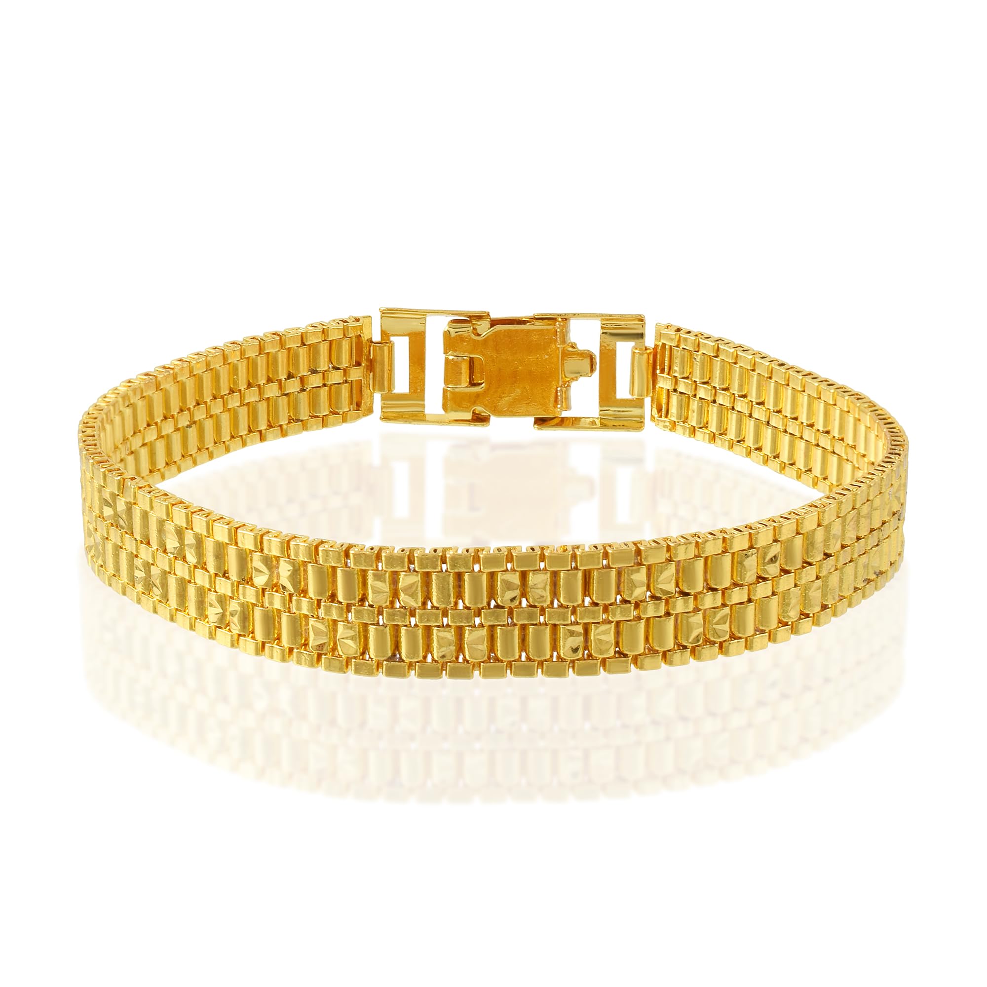 Memoir Brass Micron Gram Gold stylish hand carving Fashion Jewellery Bracelet for Men and Women (BLDM3726) (B0D2L3HWXX) Amazon Price History, Amazon Price Tracker