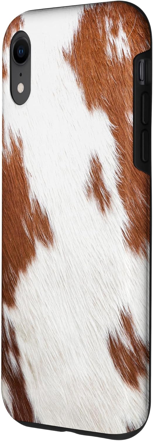 Cow Lookalike Cowhide Picture Case for iPhone XR