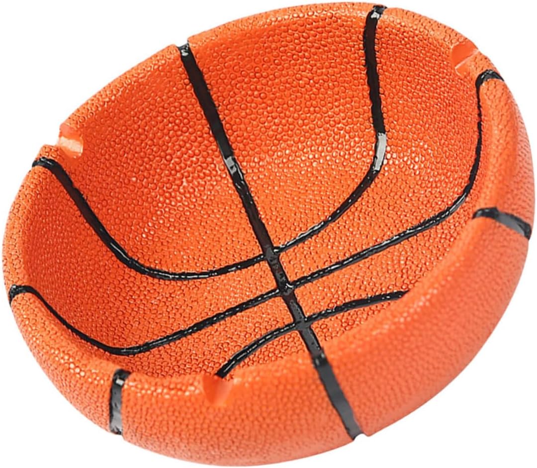 PRETYZOOM 1pc Basketball Designed Ashtray for Home Office Creative Decorative Butt Container Unique Shape for Tabletop Display Modern Accessory