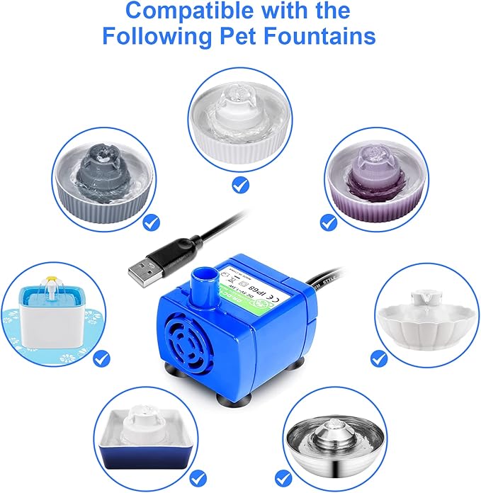 Bomba de repuesto Cepheus DR-DC160 para fuentes de agua para gatos miniatura 2