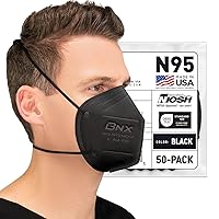 Vista 6 de AccuMed BNX N95 Máscara Negra FABRICADA EN EE.UU. Respirador de Partículas Máscara Facial Protectora