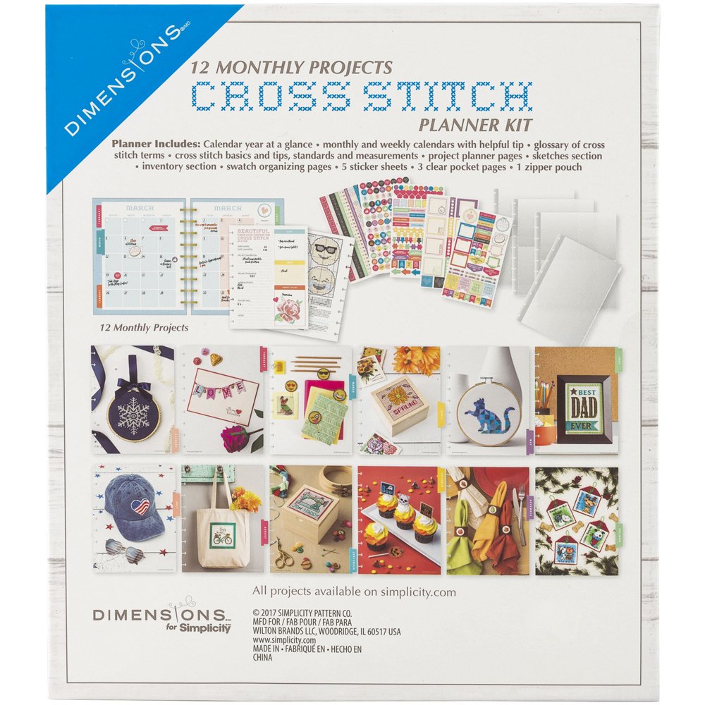 Simplicity Vintage Kit per pianificare 12 progetti mensili a punto croce