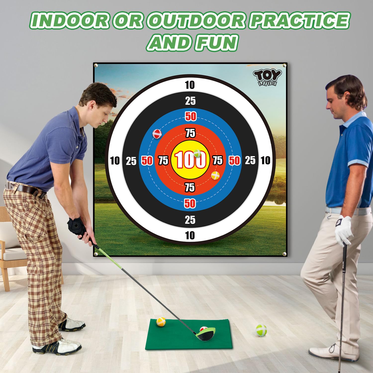TOY Life Chipping Golf Dart Game Mat Indoor Outdoor