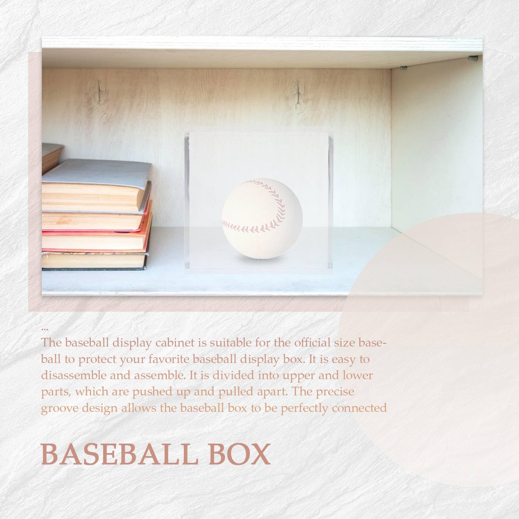 Vitrine de Baseball 4 PièCes, BoîTes D'Affichage en Acrylique AntipoussièRe ProtéGéEs Contre Les UV, Vitrine Transparente pour Balle de Souvenirs de Baseball