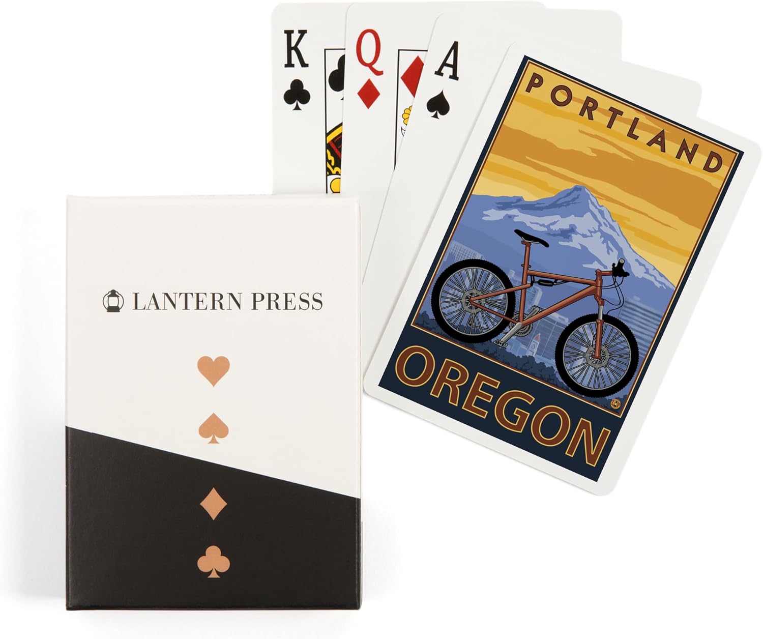 Lantern Press Portland, Oregon, Mountain Bike, 52 Playing Cards for Adults, Poker Size Card Deck