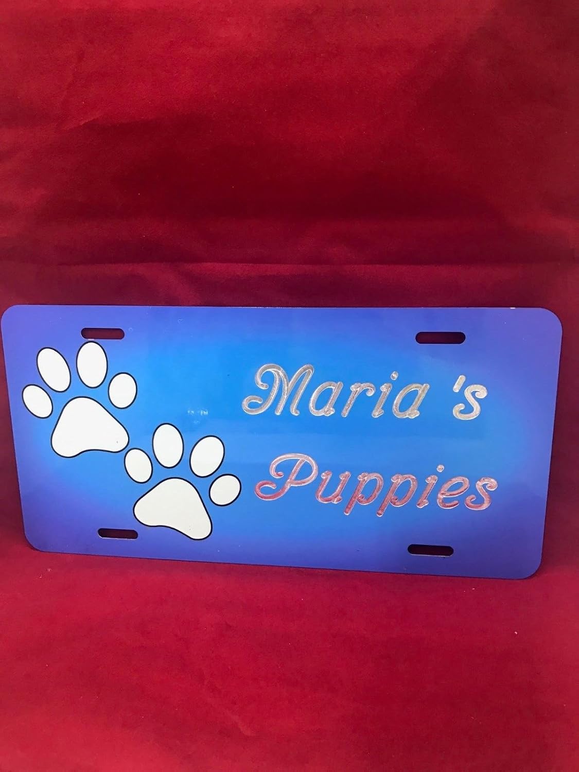 Dog Paw Personalized Custom License Plate Engraved Dog Auto Car Tag Puppy Vanity Plate Pup Engraved Beautifully Crafted, Unique, and Specially Made