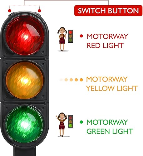 Miniatura 4 de TOYANDONA Señales de semáforo de 7.8 pulgadas, juguete de simulación multicolor, luz de carretera, fabricante de tráfico, modelo de señal de cruce,