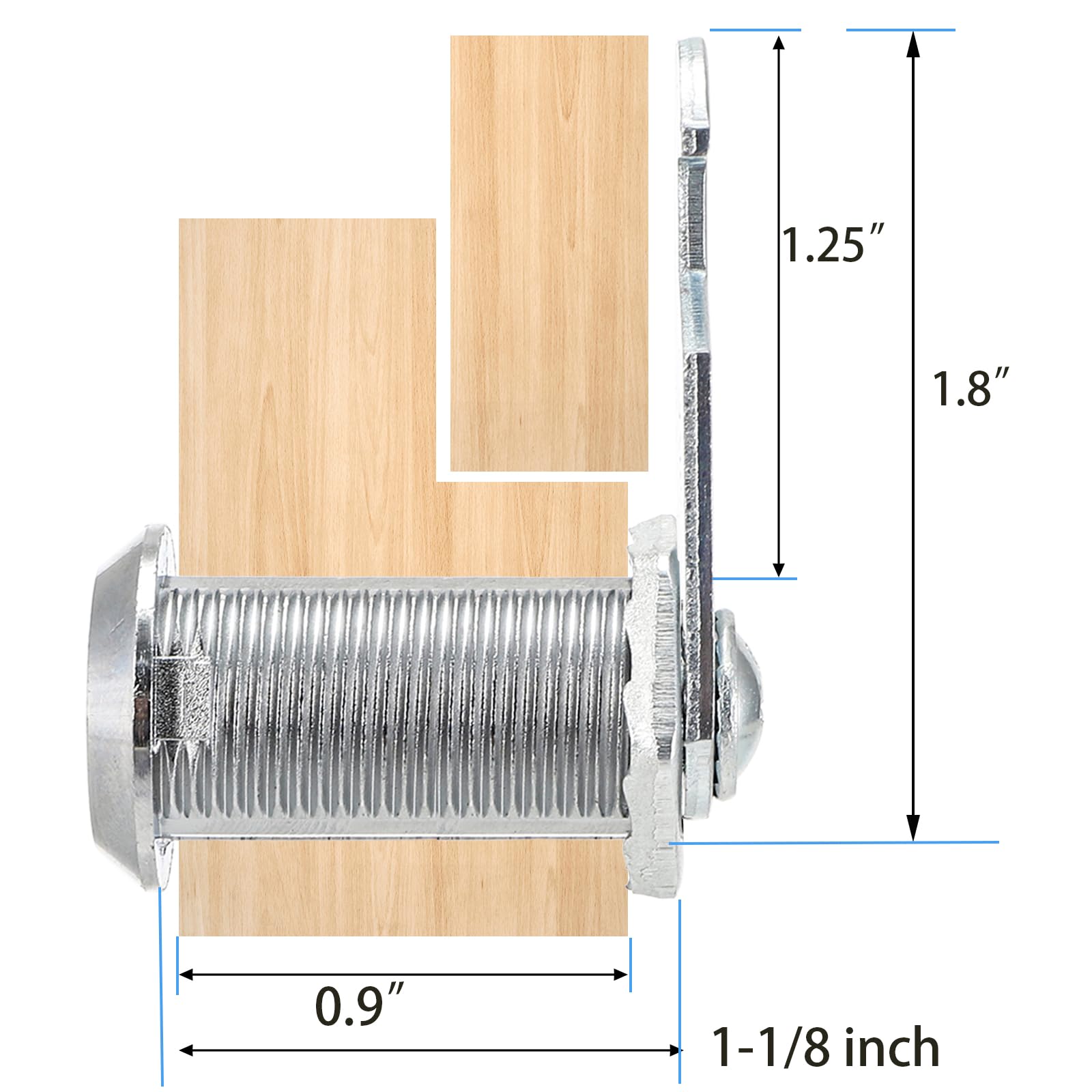 TOPZEA Confezione da 12 serrature per armadietti con chiavi, serrature a camma da 3,8 cm con chiave simile, serrature a cilindro per cassetti, armadietti, cassette postali, cassette degli attrezzi, in