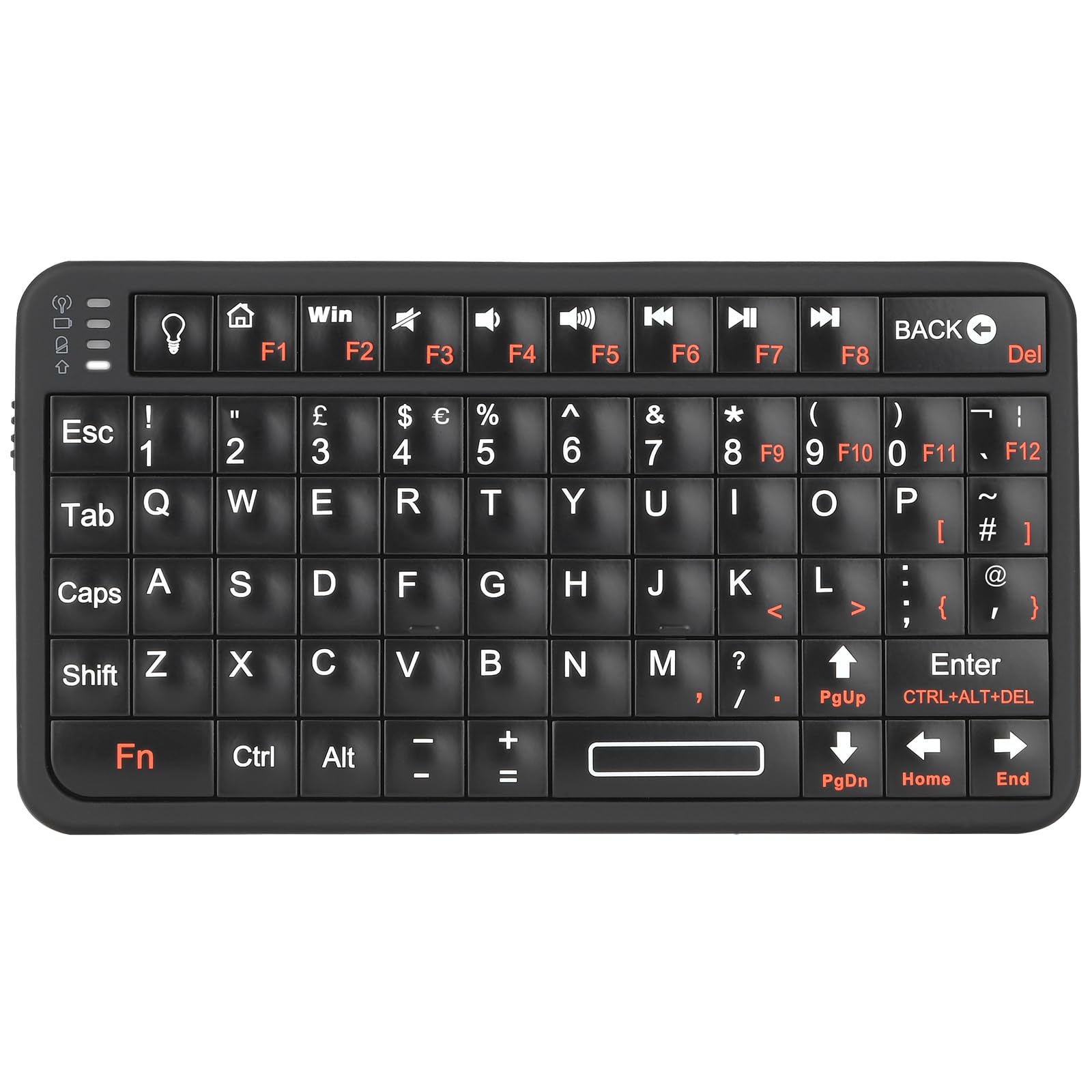 Rii Mini Bluetooth Keyboard for Windows/Android/Mac OS,Rechargeable Mini Wireless Keyboard with Backlit, Poratble Slim Design,Small Bluetooth Keyboards with UK Layout,Black(Upgrade-TypeC),