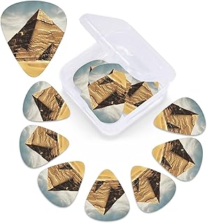 Vintage Great Egyptian Pyramid print Guitar Picks 12 Pack Personalized Guitar Picks with Storage Box Guitar Accessories for Ukulele Electric Acoustic Guitars Bass