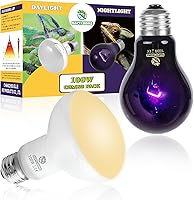 Vista 13 de Emisor de calor de cerámica de 100 W (paquete de 2), bombillas de lámpara de calor para reptiles, calentador de cerámica para anfibios, criadores