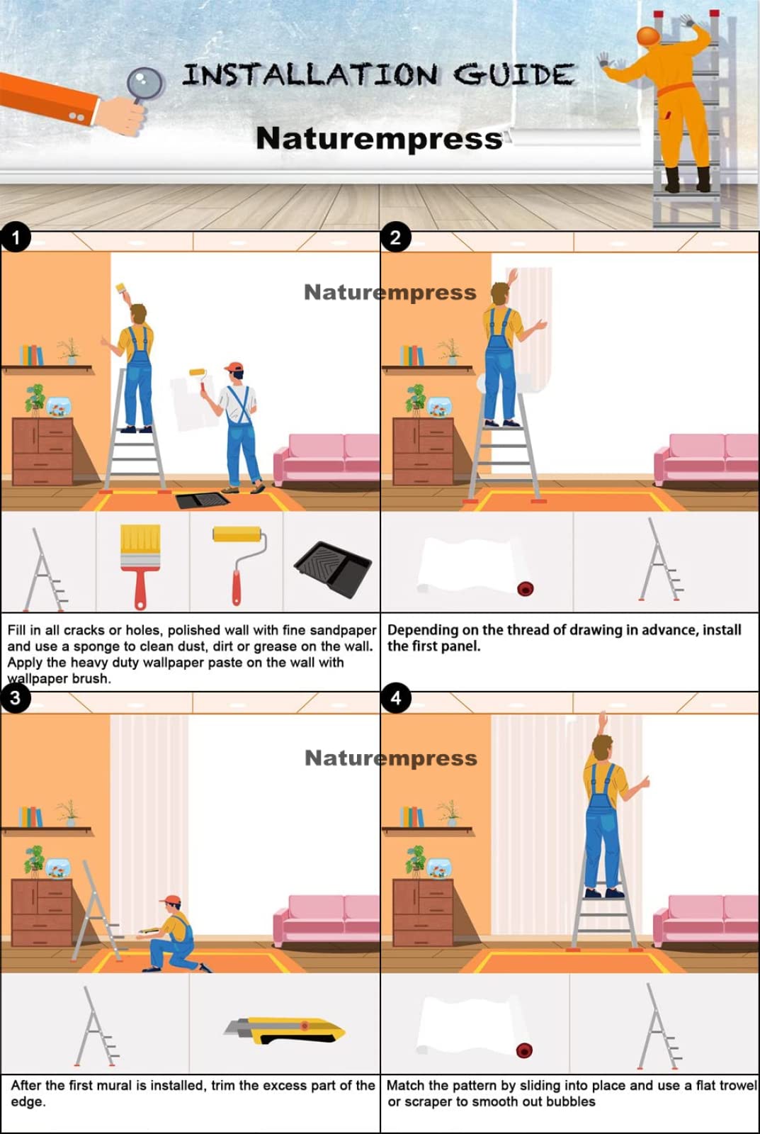 Carta Da Parati 3D Moderna 350X250（Larghezza x Altezza） Moderna Animale Della Giungla Fotomurali Moda Decorazione da Muro XXL Poster Gigante Design Carta per pareti