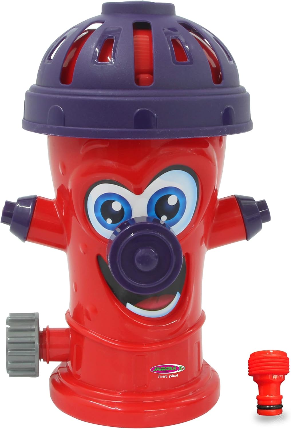 JAMARA 460622 Mc Fizz Water Sprinkler Hydrant Happy, Hydrant Spread Rotates and Sprays Water, Quick Installation, Connects to Standard Hose System, Bring Fun and Cooling, Multicoloured