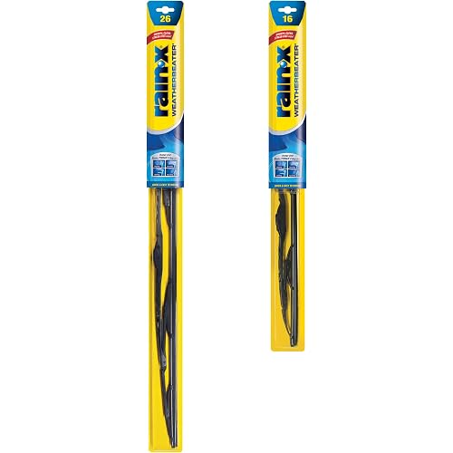 Rain-X 820147 WeatherBeater, 26" and 16" Windshield Wiper Blades - All-Season OEM Quality, Conventional, Vehicle Specific Fit, Pack of 2