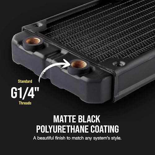 Miniatura 5 de CORSAIR Hydro X Series XR5 - Radiador de refrigeración por agua de 9.449 in (soportes dobles de ventilador de 4.724 in, fácil instalación,