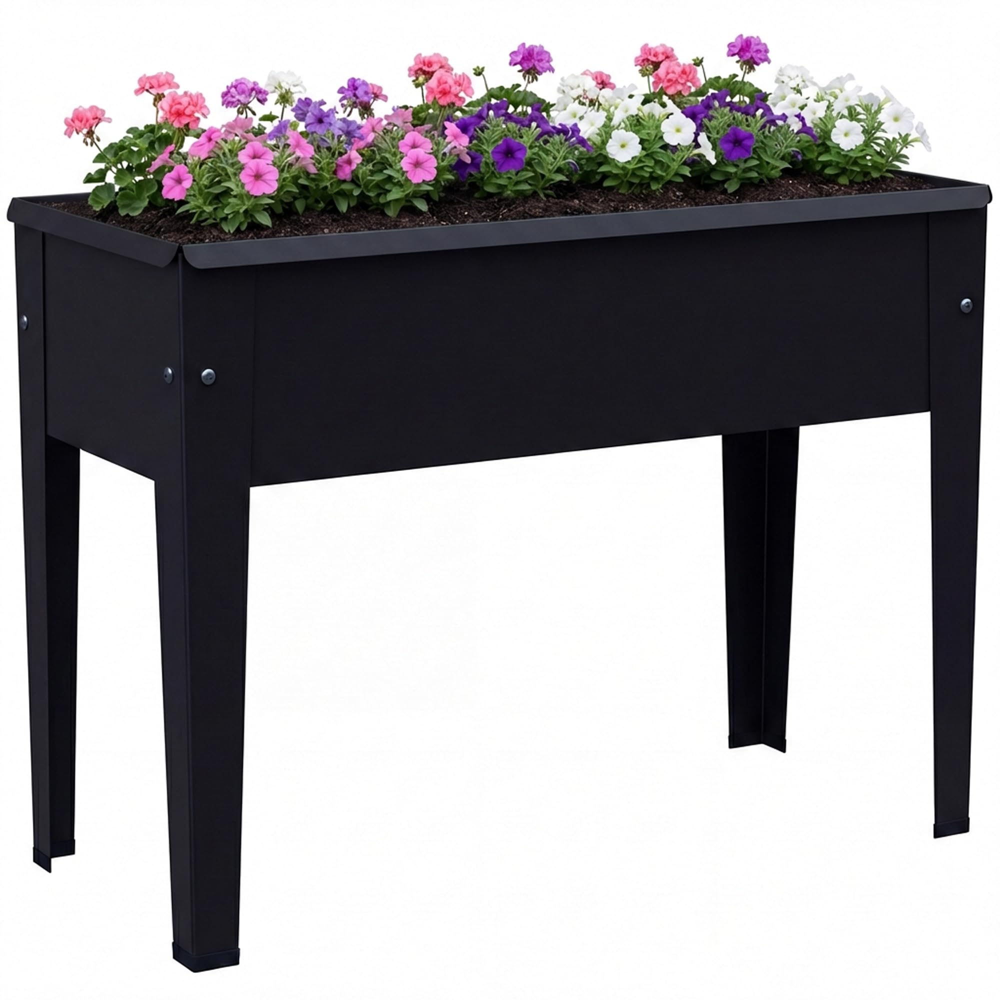 B&Q -  Raised PlanterMetal Raised Garden Bed On Legs With Drainage Hole