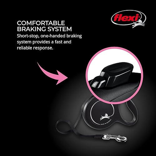 Miniatura 4 de Flexi New Classic - Correa retráctil para perro (cuerda), 16 pies, mediana, rosa