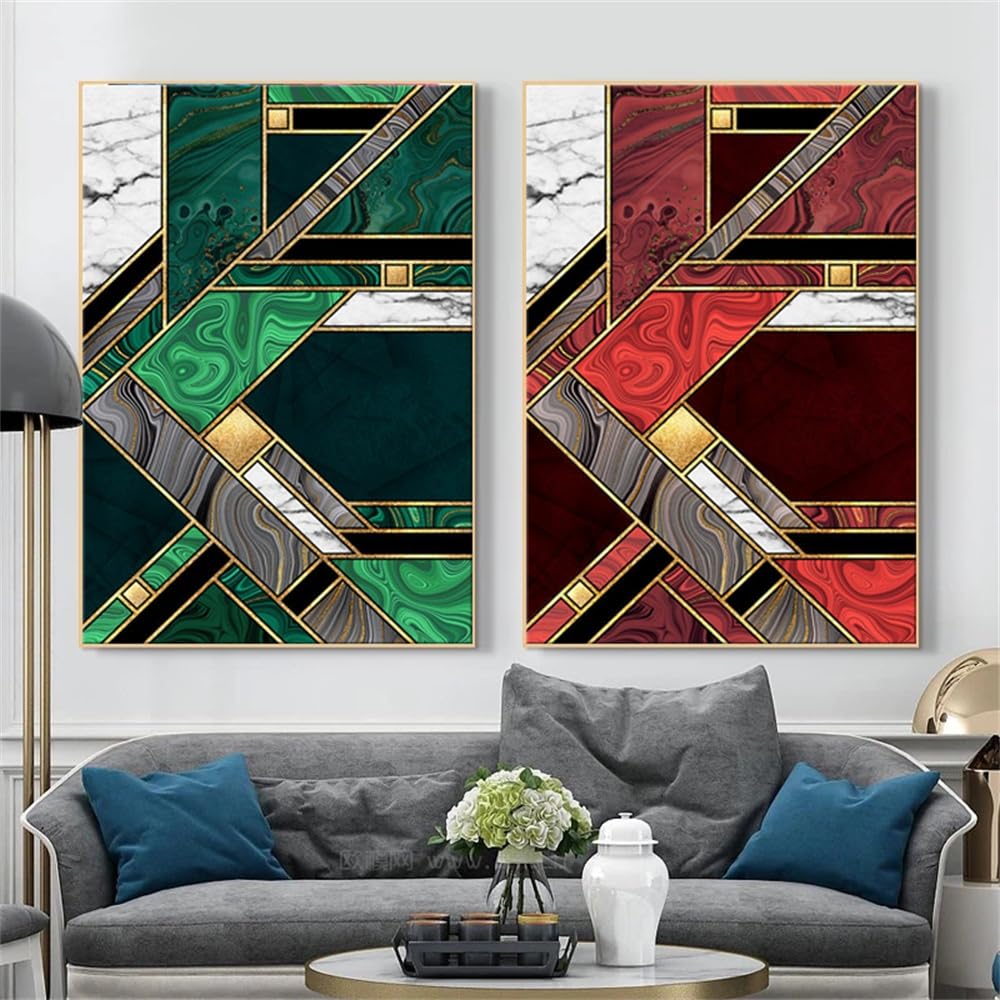 WUHBCZ Art Decor,Nordic Abstract Geometry Space Canvas Painting Wall Art Posters Print Wall Picture for Living Room Bedroom Office Home Decor-30 * 50cm*2PCS (No Frame)