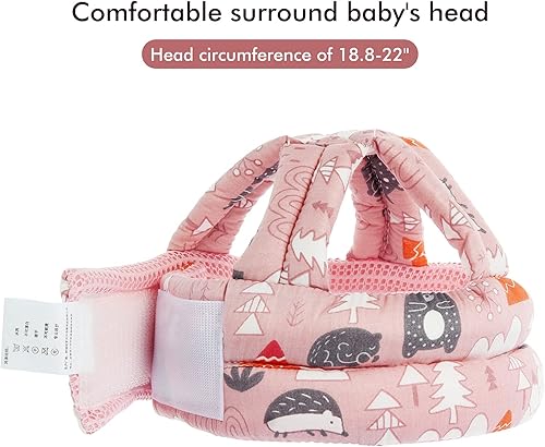 Miniatura 3 de BB-1003 - Casco de seguridad para bebé, transpirable y ajustable, cojín para la cabeza, para correr, caminar y gatear (rosa), BB-1003