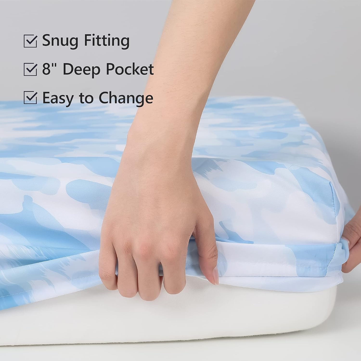 TILLYOU Microfiber Fitted Crib Sheets for Baby Boys Girls, Super Soft Toddler Bed Sheets for Standard Crib and Toddler Mattresses, Premium Cozy Nursery Bedding Sheet, 28"x52"x8", Watercolor Blue : Baby