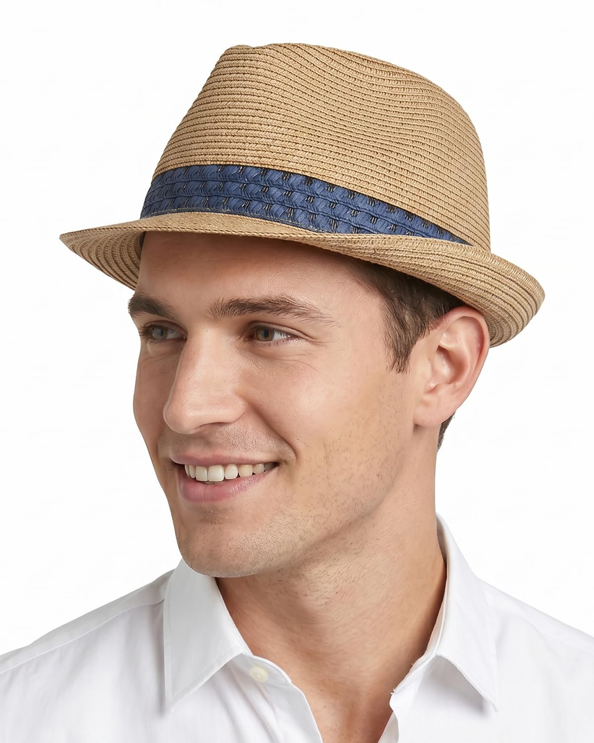 Zylioo XL/XXL Sommerhut Sonnenhut Strohhut Herren Damen Hut für Großen Kopf UPF50+ Trilby Fedora Hut Kubanischer Strandhut