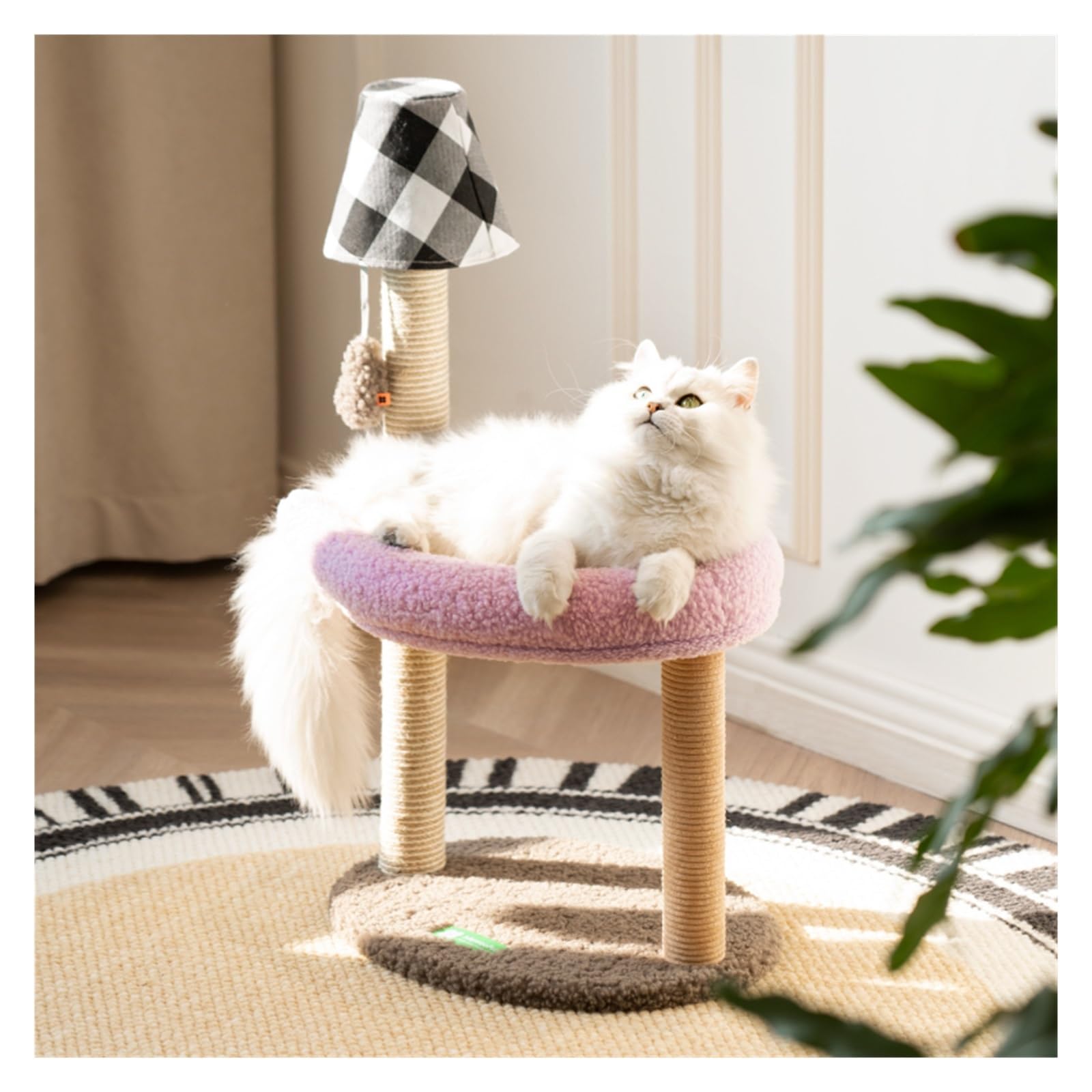 Poteau à gratter pour chat QM046 cadre d'escalade stable et sans résidus