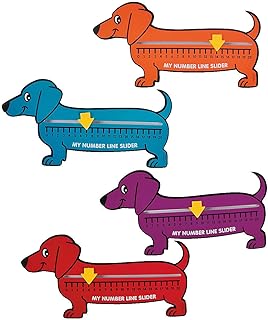 Fun Express Wiener Dog Number Line Sliders - 12 Pieces - Educational and Learning Activities for Kids