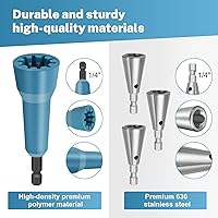Vista 2 de Wire Nut Twister & Wire Twister Tool for Drill, 1/4" Chuck Spin Twist Connector Socket, Compatible with 8-14 AWG, Quick Cable Stripping and Twisting