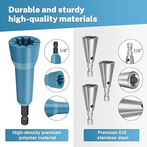 Miniatura 2 de Herramienta de torsión de tuerca de alambre y torcedor de alambre para taladro, enchufe de conector giratorio de 14 pulgadas, compatible con 8-14