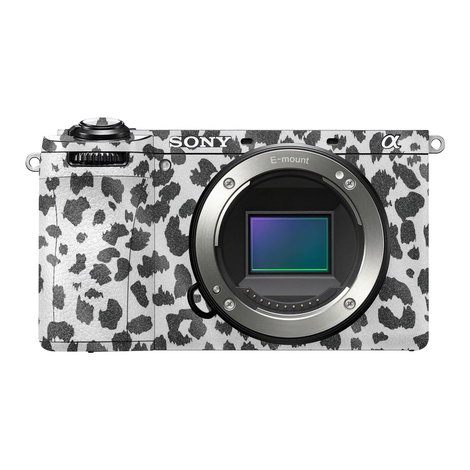 Glossy Glitter Camera Skin Compatible with Sony A6700 Mirrorless Camera (2023) - Snow Leopard Print - Premium 3M Vinyl Protective Wrap Decal Cover - Easy to Apply | Crafted in the USA by MightySkins