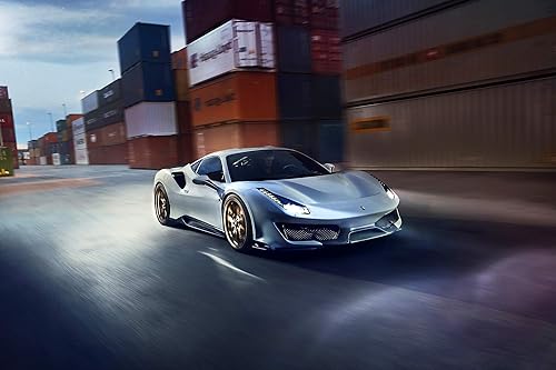 XOTIKS Ferrari 488 Pista - Arte Fino Giclée Canvas Print Photo Wall Art Display Estilo profesional de galería listo para colgar 702 30 x 40
