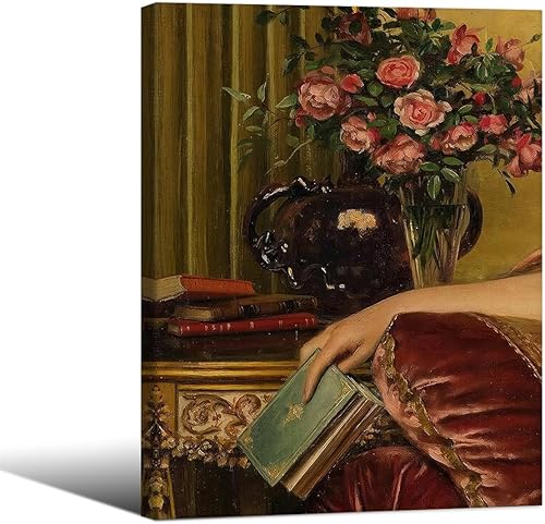 Miniatura 29 de Arte de pared en lienzo de libro floral, póster de pintura al óleo de flores botánicas, impresiones estéticas vintage antiguas para galería, sala de