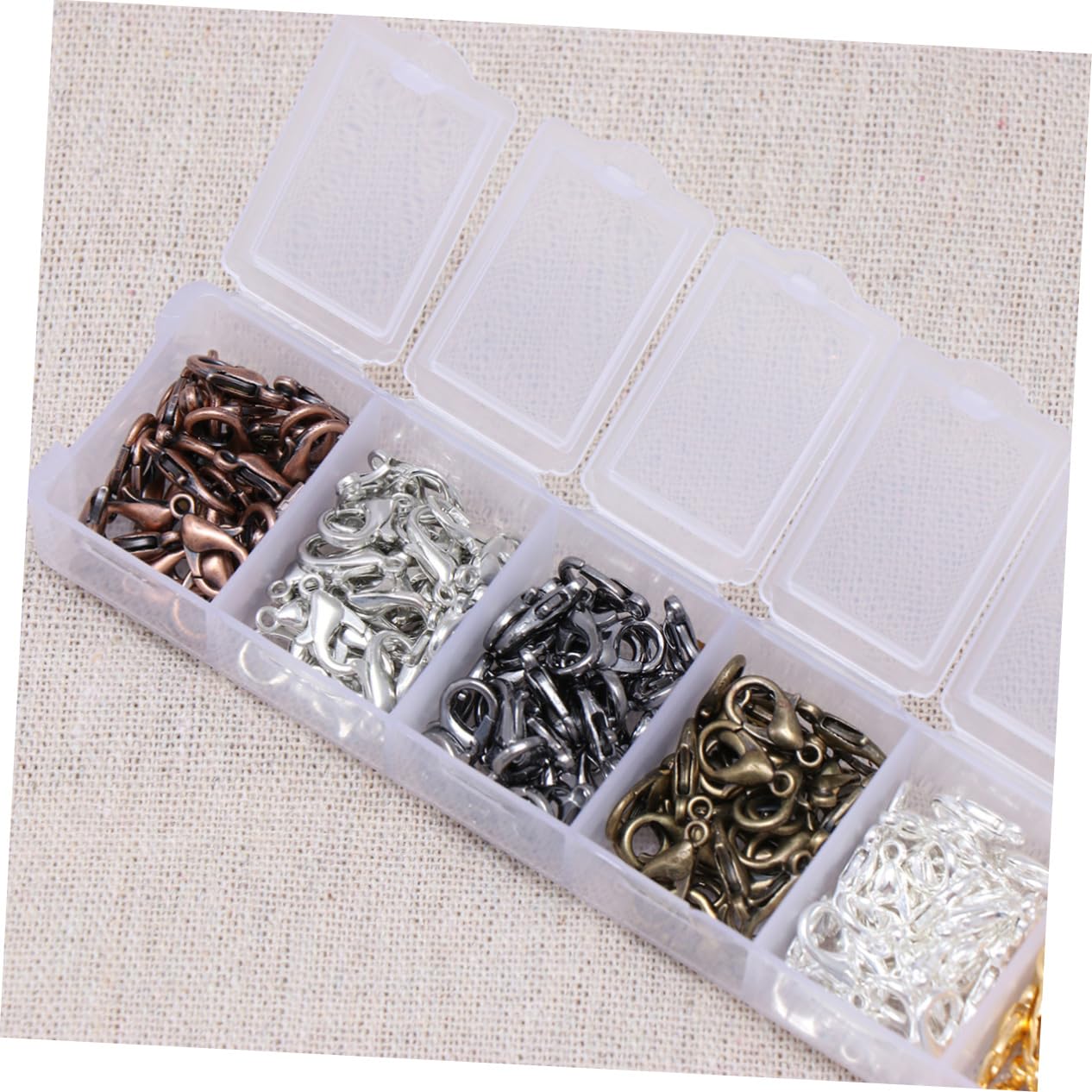 NUOBESTY 630pezzi Chiusure Lega Di Zinco Per Gioielli Composto Da Per Creazioni Fai Te Pratico Kit Di Accessori Per Bracciali Collane e Portachiavi