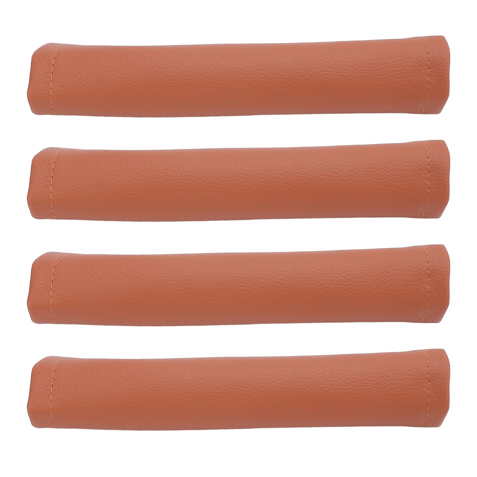 4Pcs Replacement Stroller Handle, Pram Handle Protector Stroller PU Leather Washable Universal Replacement, Stroller Armrest Protector Handle Cover, 19x11.5cm (Brown) — image 1