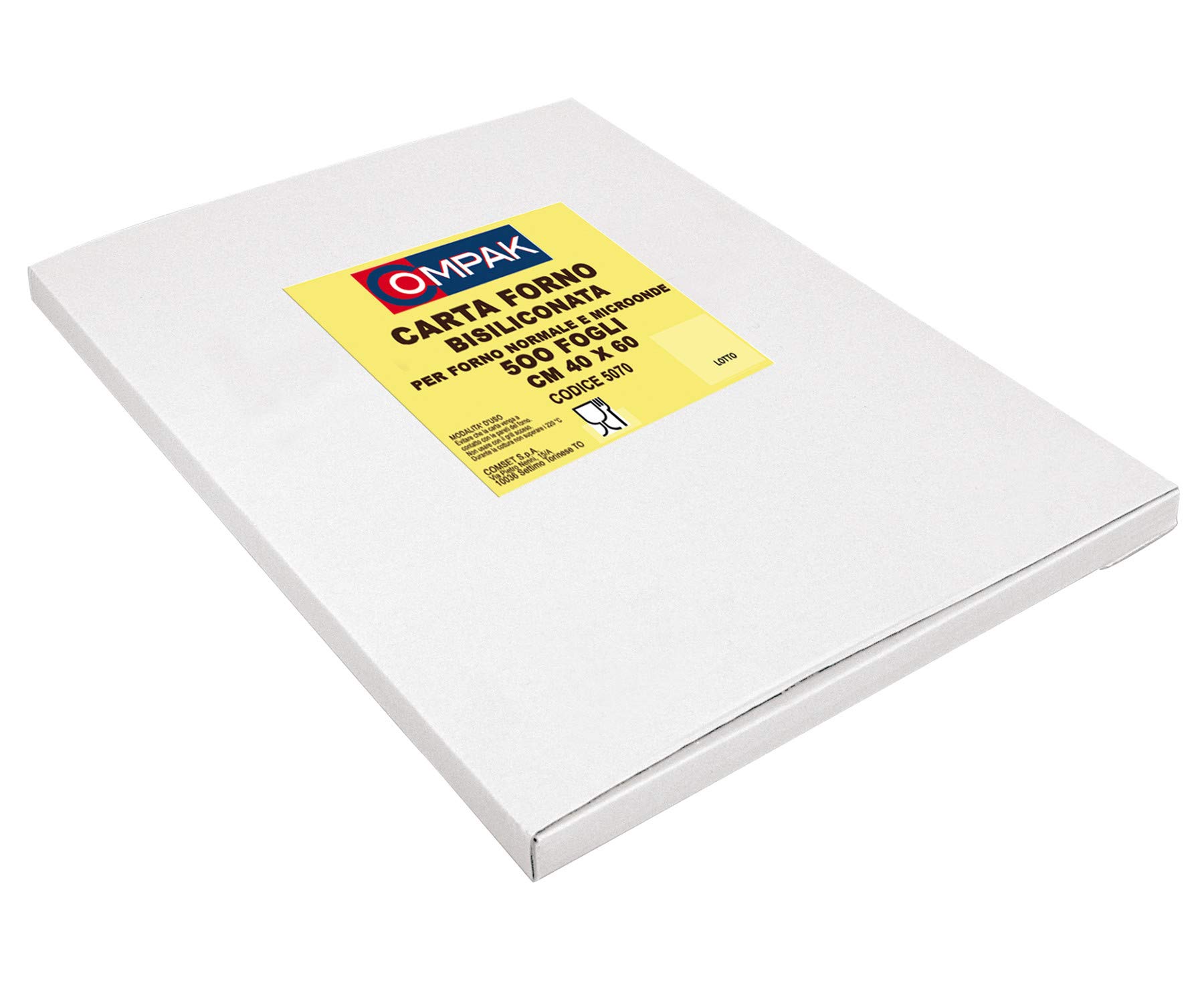 1 Conf. da 500 Fogli di Carta da Forno 400 mm x 600 mm