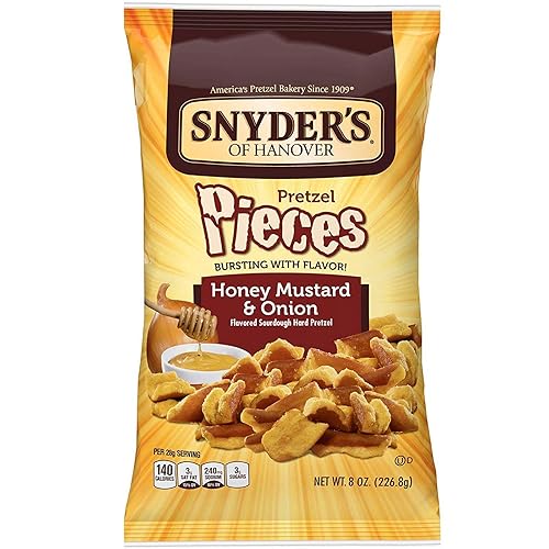 S-L Snacks National Snyder's of Hanover Pretzel Pieces, miel mostaza y cebolla, 8.0 onzas