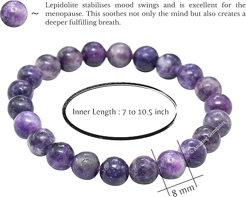 Vista 266 de Amazing Gemstone Crystal Bracelet for Women Men's Gifts - Protection Healing Crystal Bracelet - 8mm Gemstone Beaded Stretchable Bracelet Pulseras