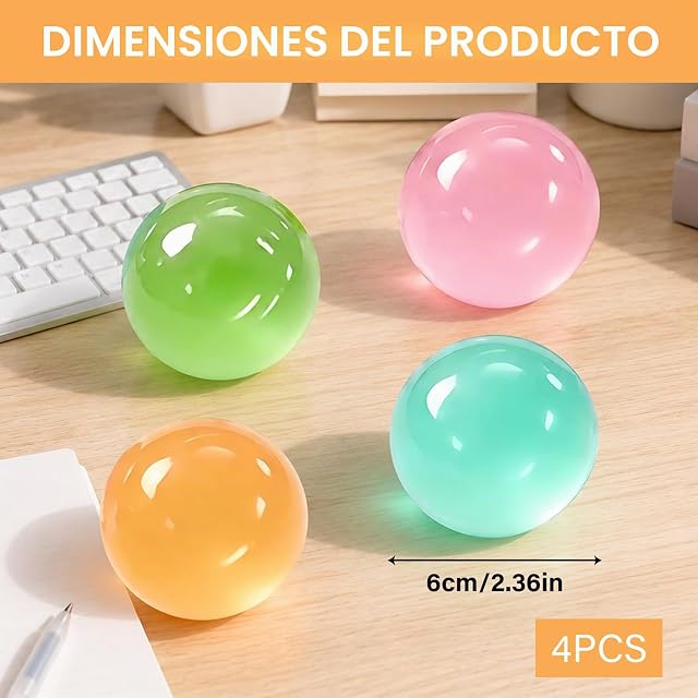 Foto 2 de 7 de 4 Piezas Pelota Antiestrés Hecha a Mano con Aceite de Coco 6 cm