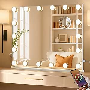 LUXFURNI Vanity Mirror with Lights, 23.6