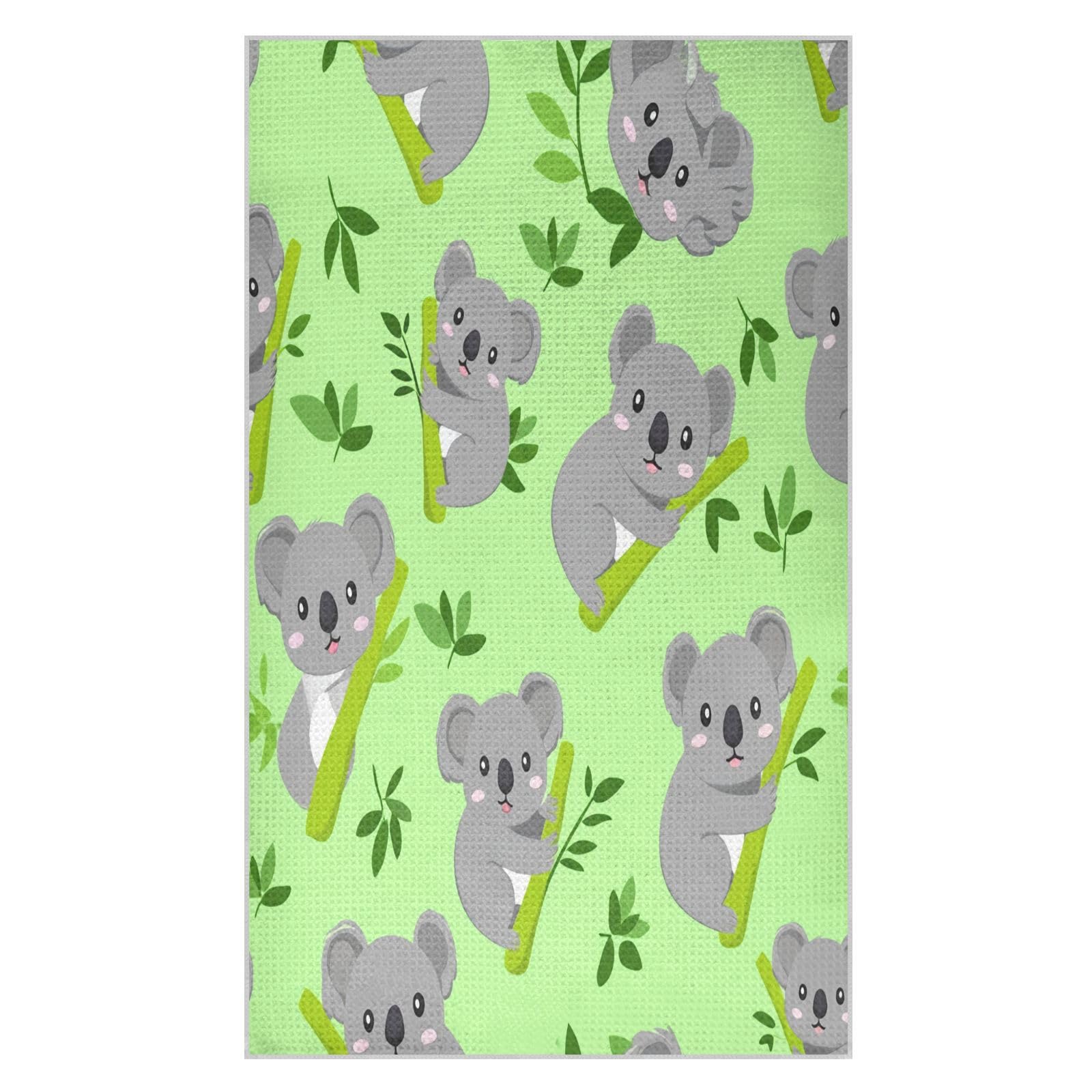 BURSTDDY Koalas and Leaves Kitchen Towels,Absorbent Dish Towels 2 Pack