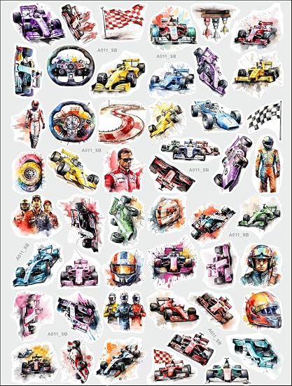 Motor Color Sticker Amazon.com: Racing Car Sticker Pack, 50 PCS, Watercolor Motorsport ...