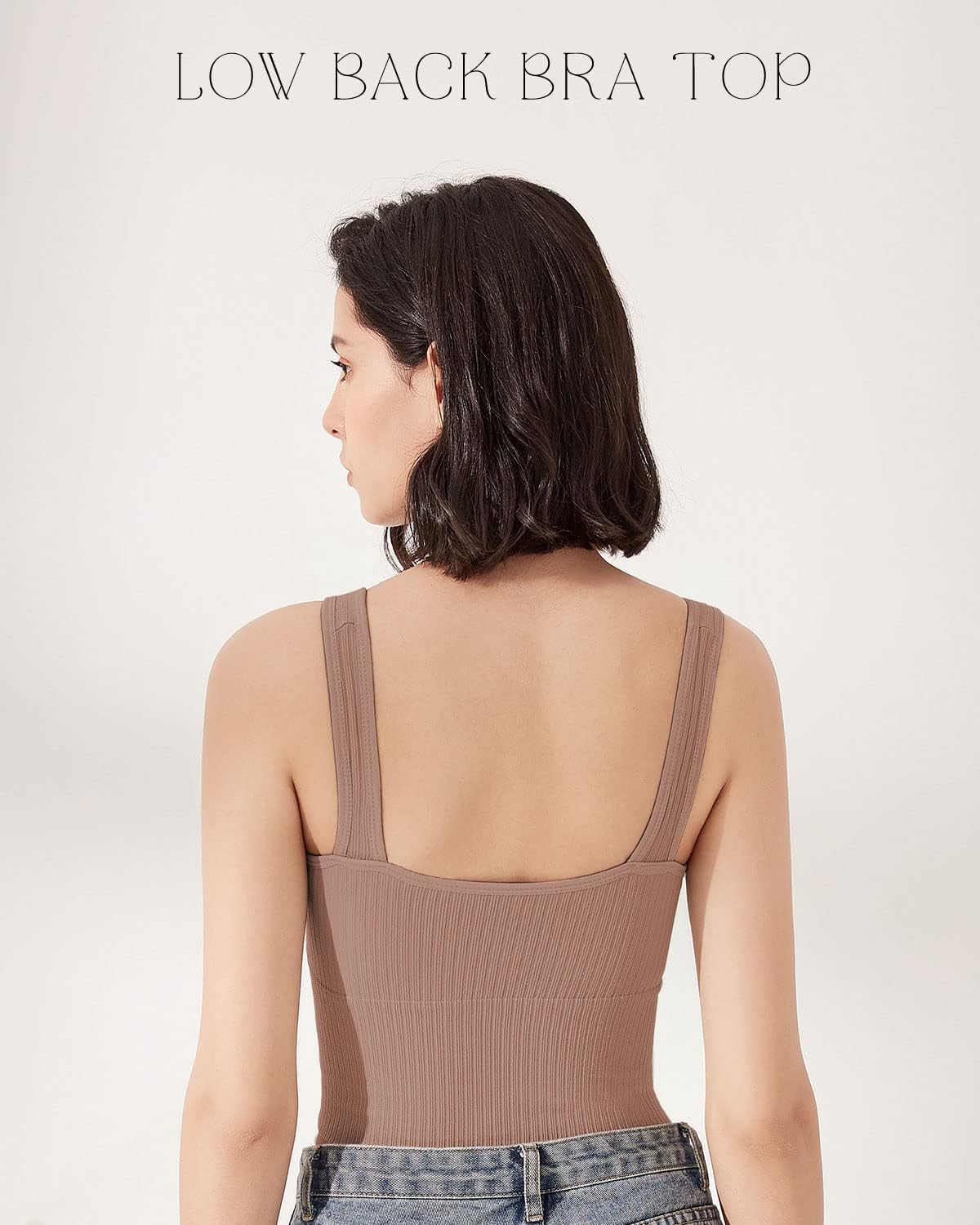 Eleplus 4 Pieces Comfy Cami Bra for Women Crop Top Yoga Bralette Longline Padded Lounge Bra Pack of 4 - Image 3