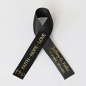 Amazon.com: 50pcs Personalized Memorial Ribbons, Custom Memorial Ribbon ...