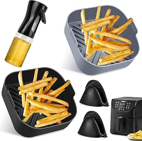 Airfryer Zubehör Heißluftfritteuse Silikonform Accessories +ölsprüher