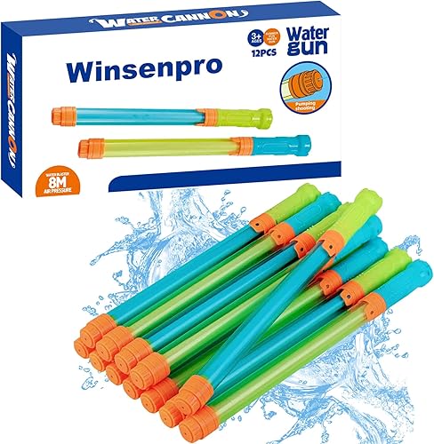 Miniatura 5 de Winsenpro Pistola de agua para piscina, pistolas de chorro, pistola de agua para verano, piscina, juego de lucha contra el agua, niños de 3 a 8 años
