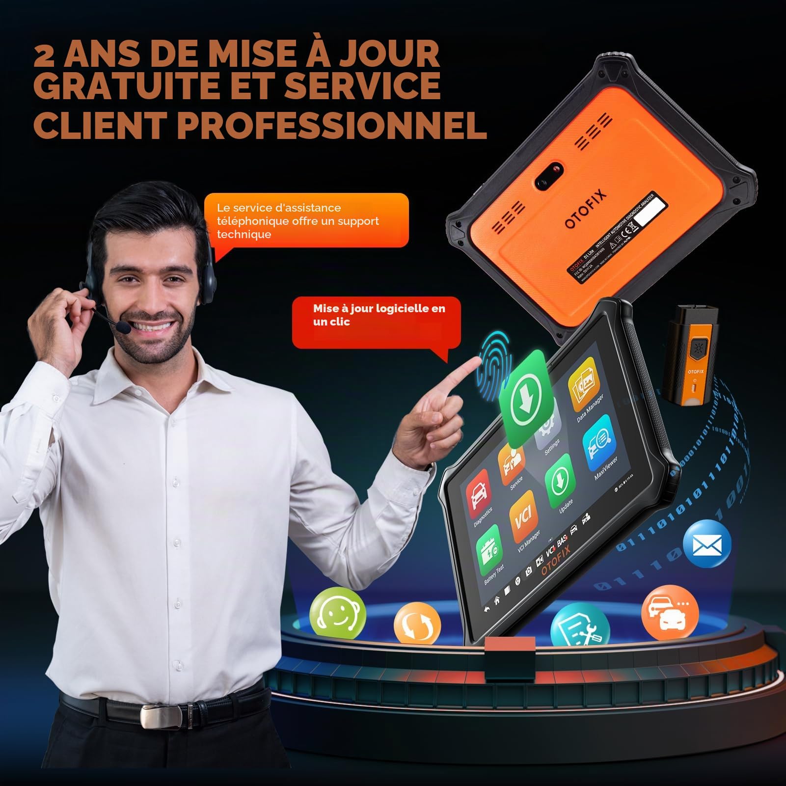 OTOFIX Valise Diagnostic Auto D1 Lite, 2026 Tous Les Diagnostic Voiture du système avec Test Actif, 38+ Fonctions de Service, réinitialisation de l'huile, EPB, SAS, BMS, 2 Ans de Mise à Jour Gratuite