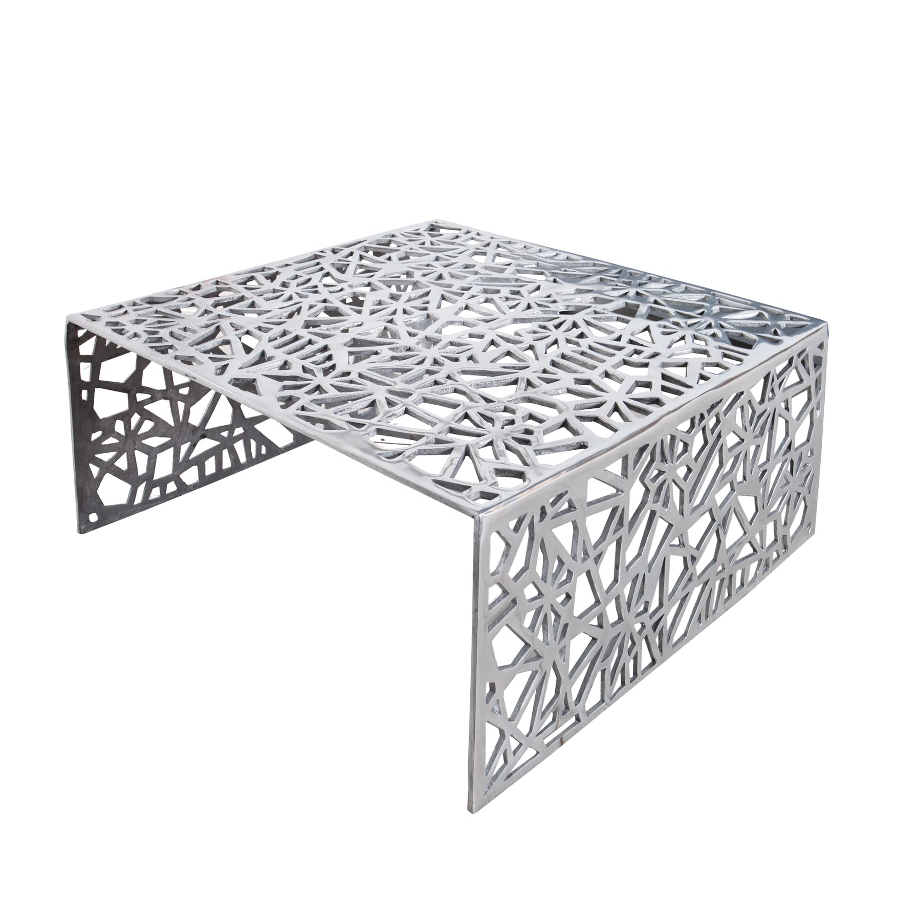 Couchtisch ABSTRACT 60cm - silber - Aluminium - handgefertigt stabil